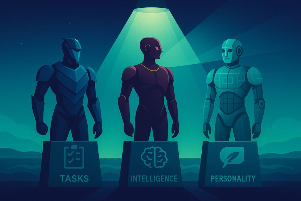 Generált kép, ami azt szeretné érzékeltetni, hogy fontos a megfelelő feladatra a megfelelő MI modellt választani.