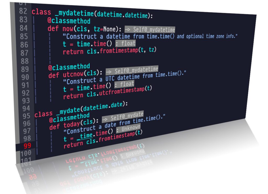 Egy Python kódot láthatunk a képen, ami a dátumkezelést oldja meg.
