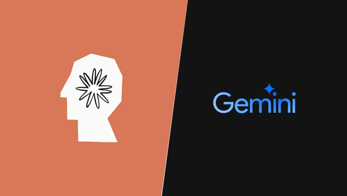 Claude és a Gemini logója egy képen.