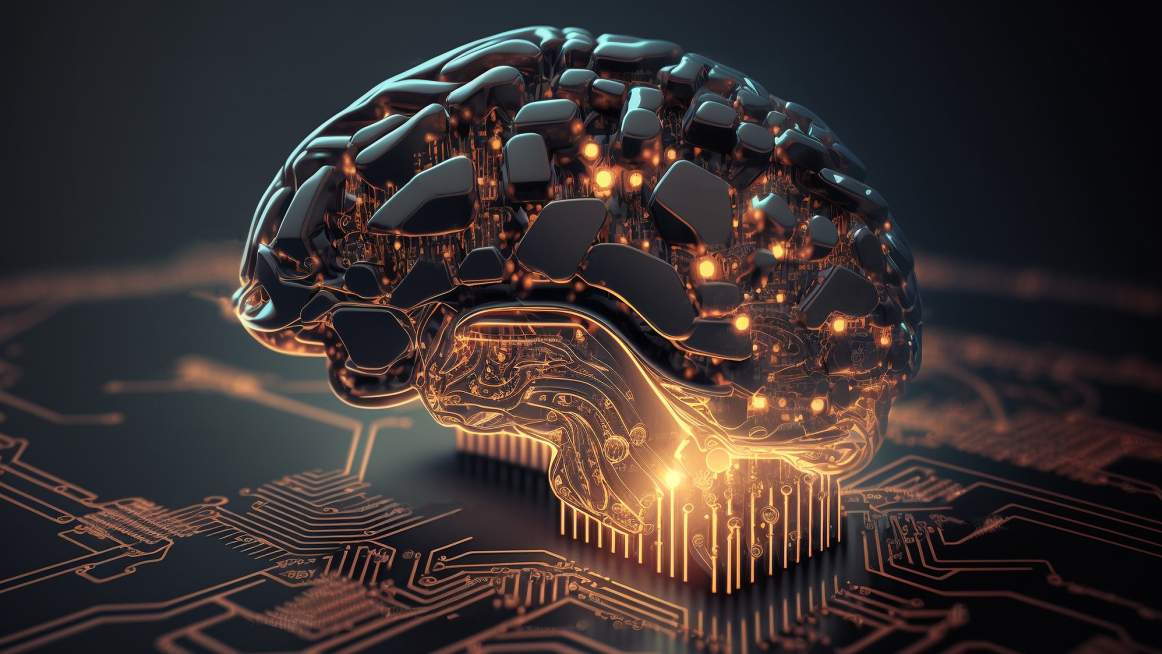 Az ügynök alapú, vagyis cselekvő MI-t szimbolizálja az emberi agy.