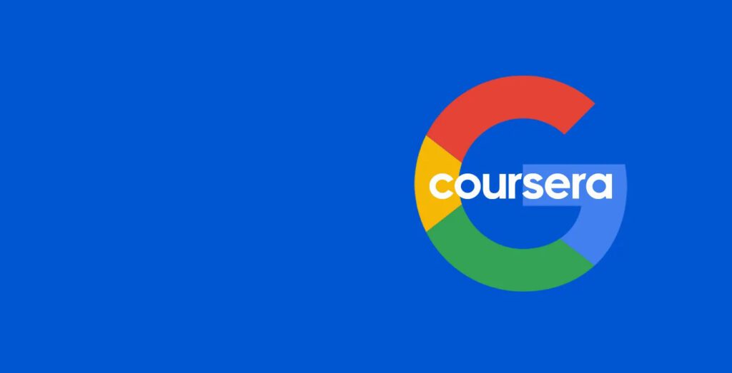 Google és a Coursera MI képzése a két cég logója.