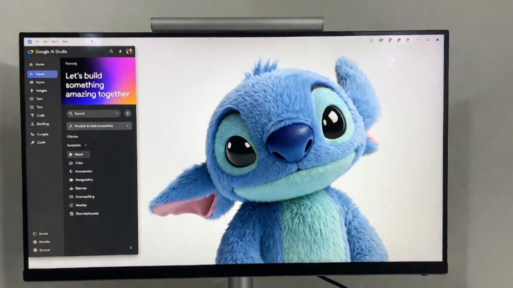 A cikkben a Google két MI eszközét mutatjuk be az Ai Studio-t és a Stitch-et. A képen egy ai studio dashboard látható és Stitch a kis kedvenc.