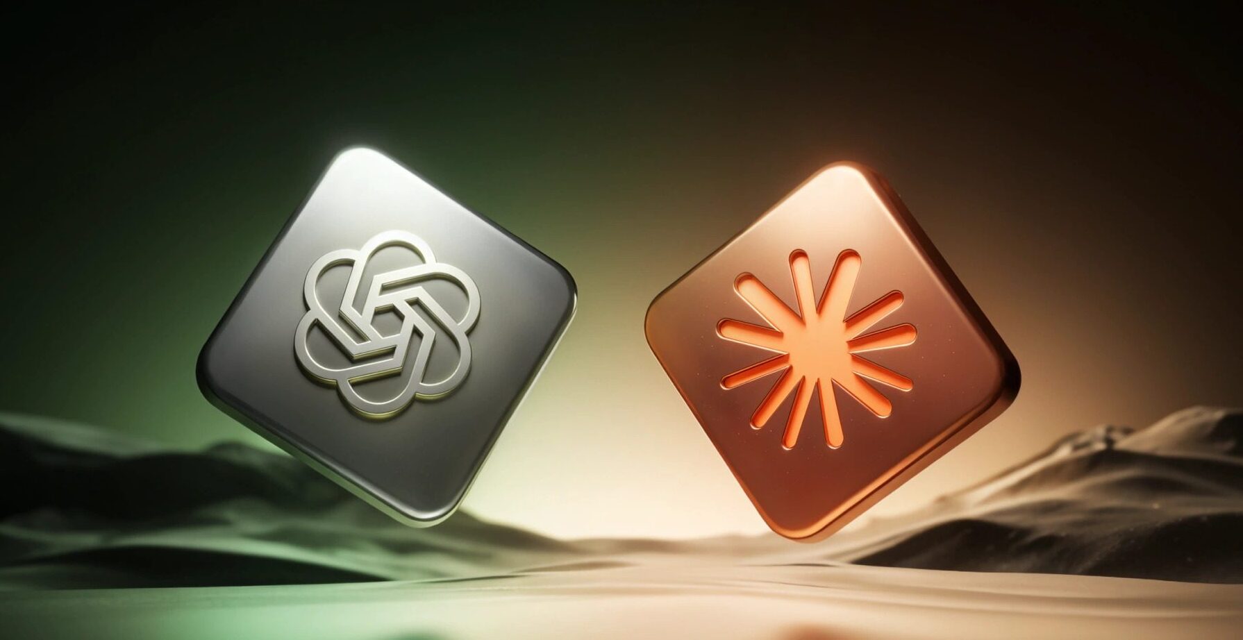 A ChatGPT és a Claude logója egy generált képen.