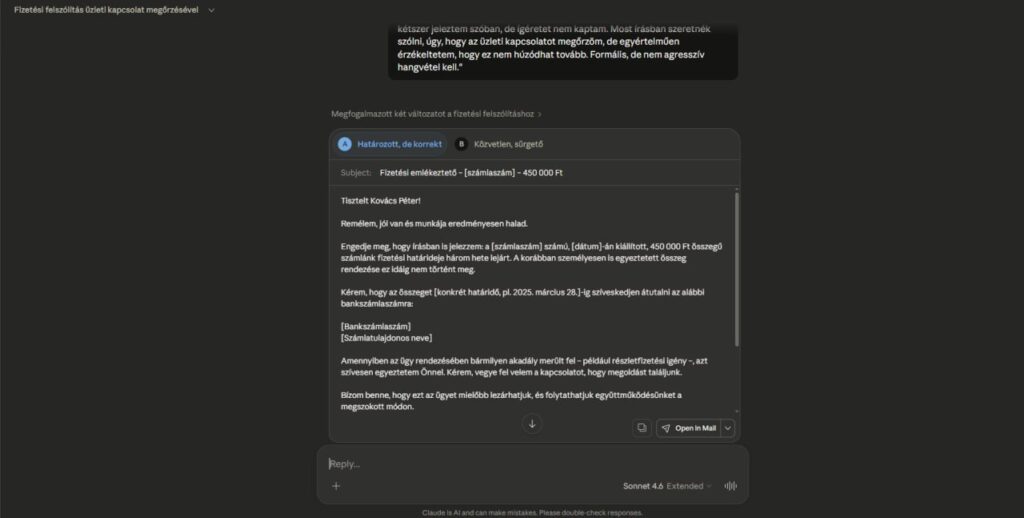 Claude Sonnet 4.6 teszt kérdés 1.