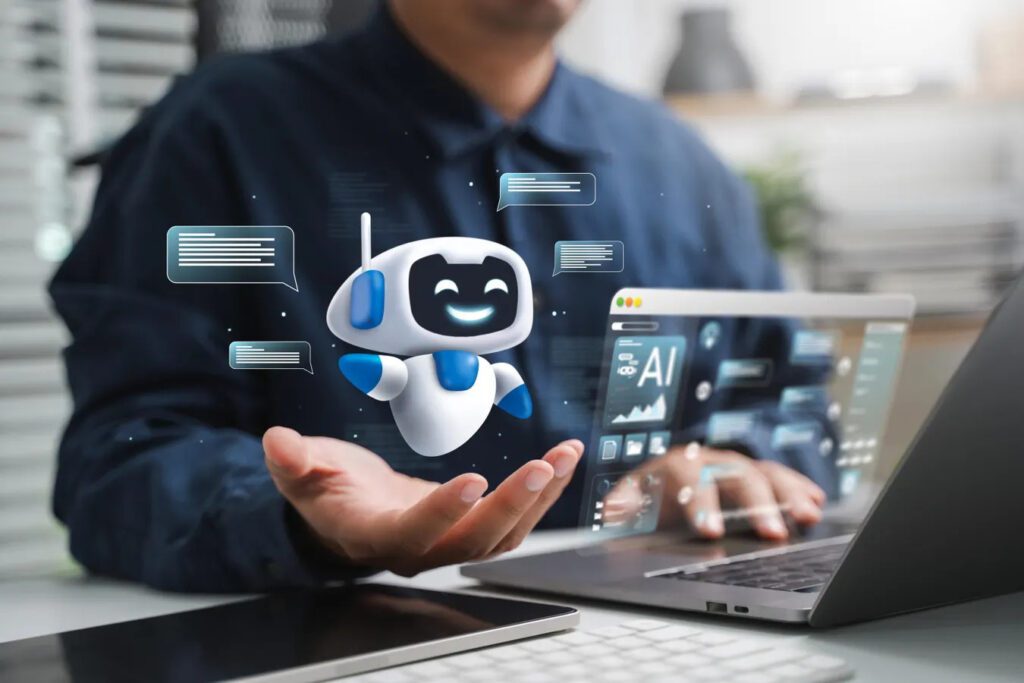 Generált kép, amin az ember és az MI közösen dolgozik. Ez a jövő.