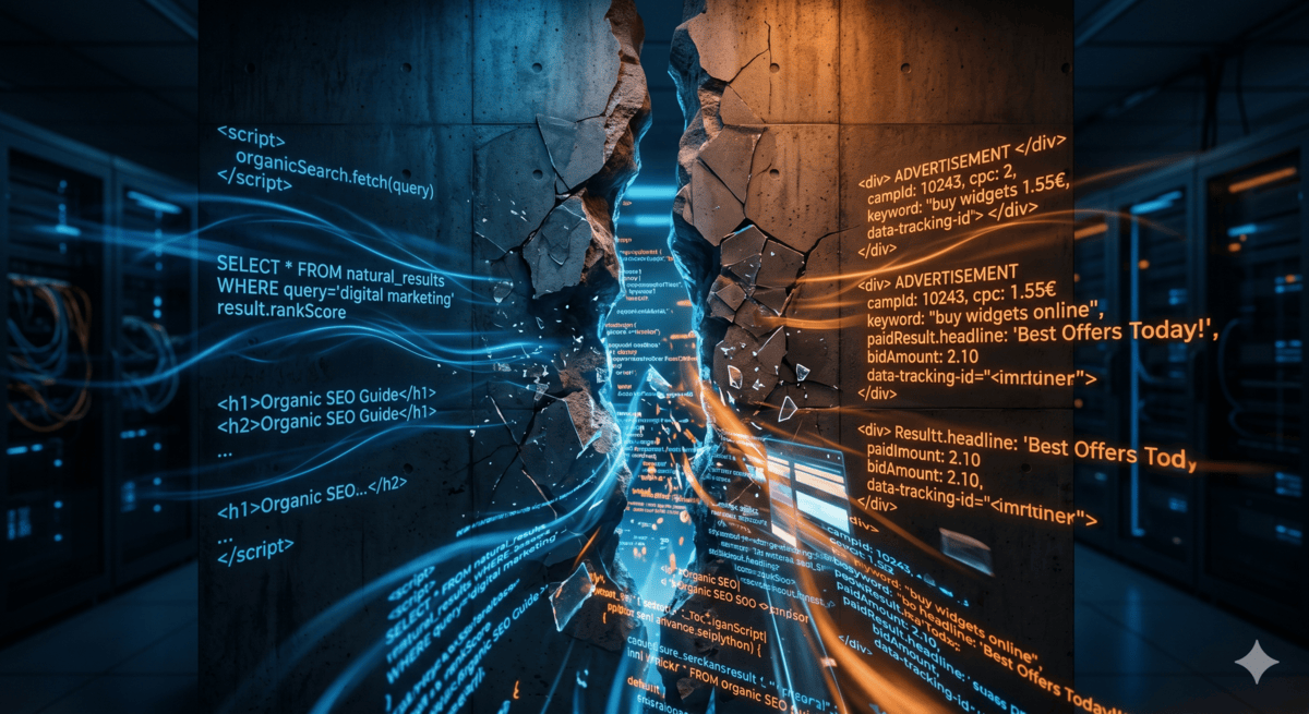 Google PMAX és SEO összeolvadása MI-vel — szimbolikus illusztráció