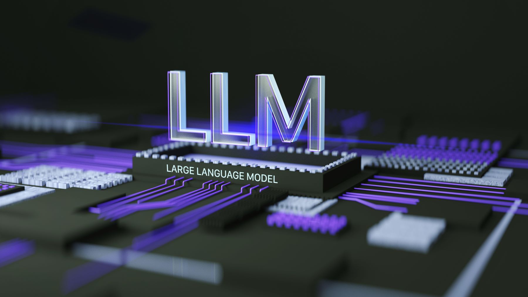 A nagy nyelvi modellek(LLM) felirat kavntum környezetben.