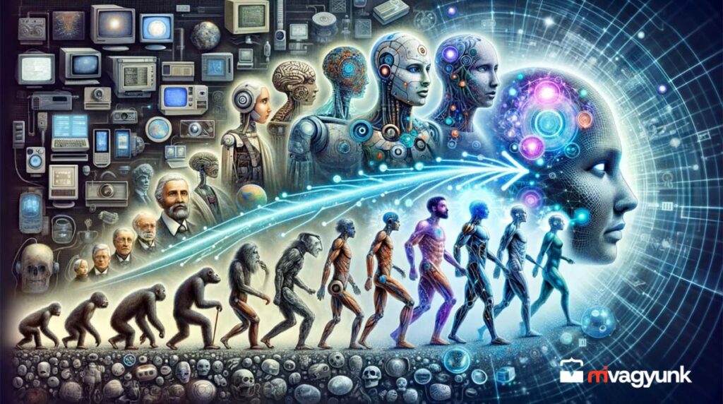 A mesterséges intelligencia fejlődését illusztrálja a generált kép.