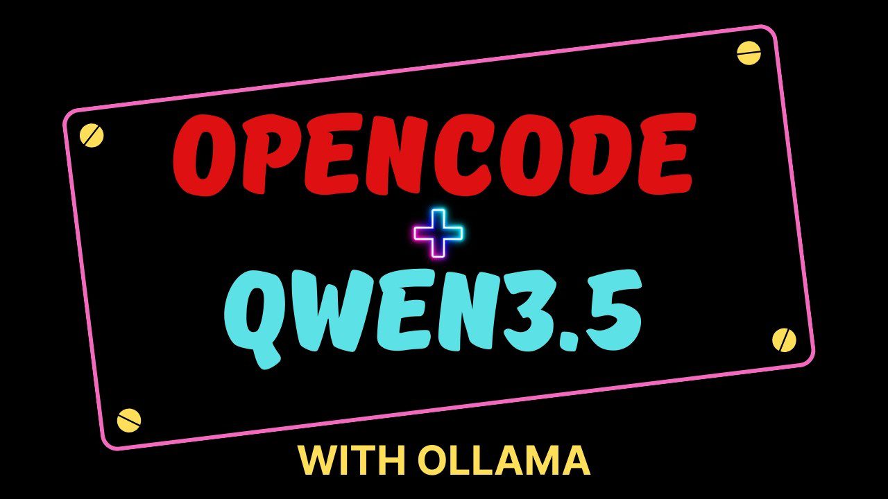 OpenCode és Qwen3.5 felirat az Ollama segítségével útmutató a telepítéséhez és használathoz.
