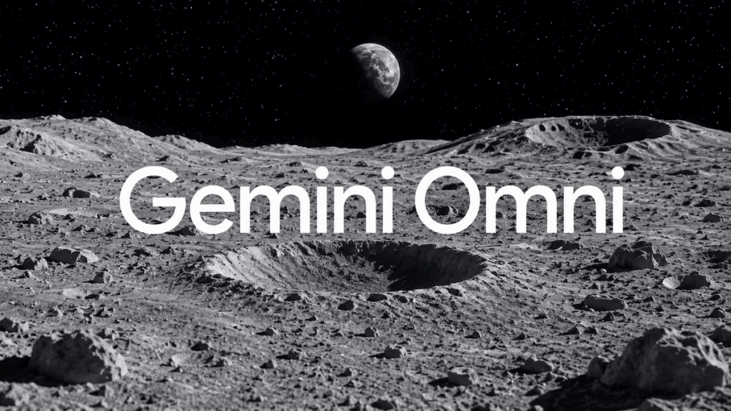 Gemini Omni felirat, háttérben az űr