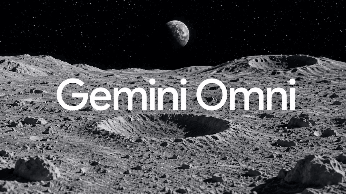 Gemini Omni felirat, háttérben az űr