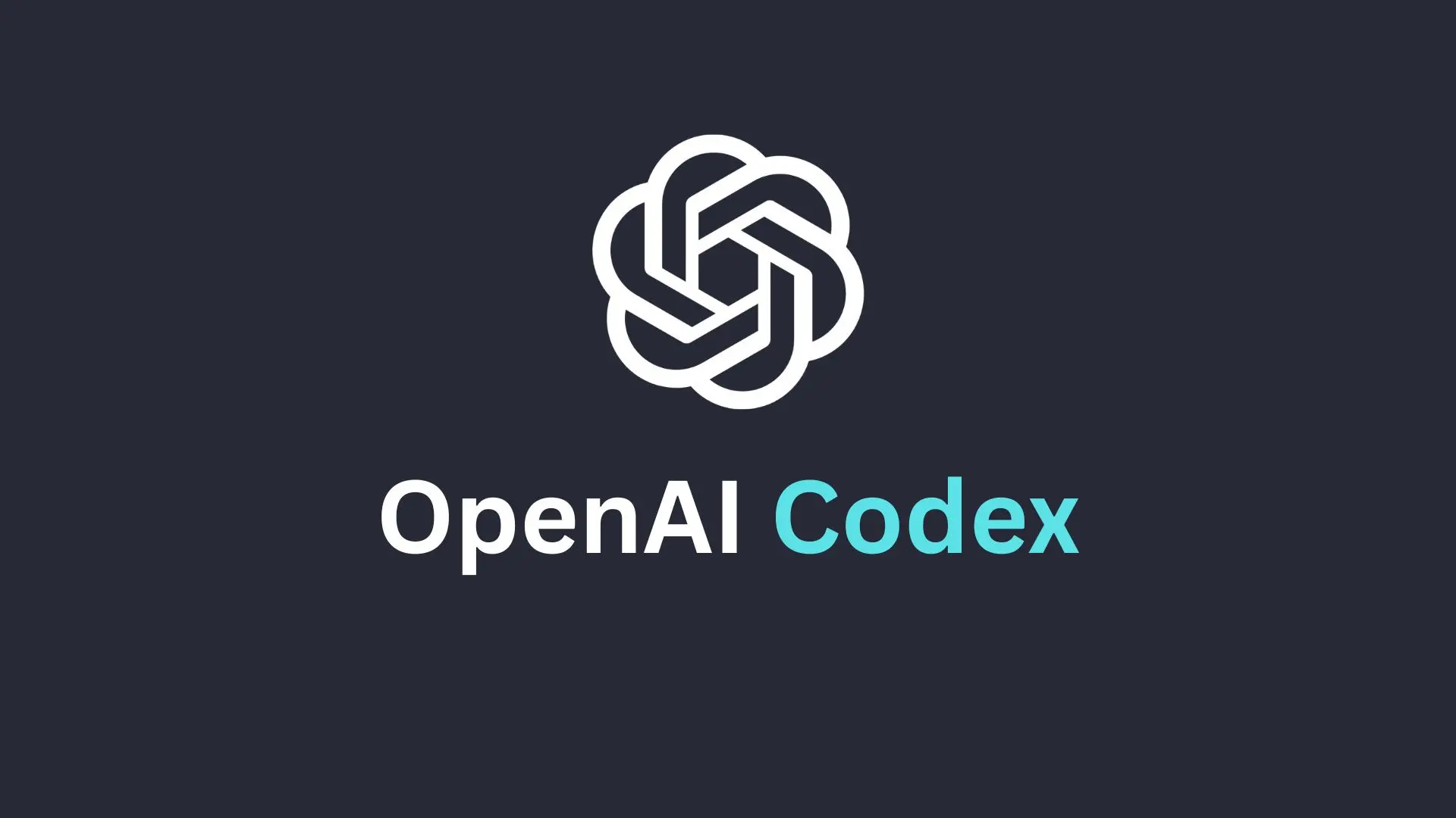 OpenAI Codex logó sötét háttéren, kezdőknek szóló útmutató a kódoló MI-eszköz használatához.