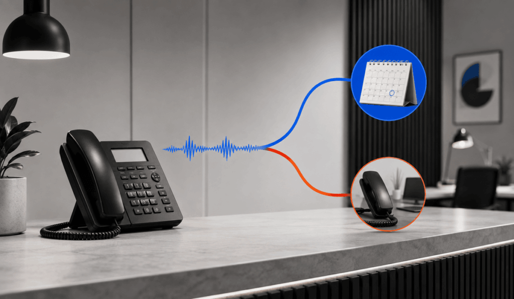 Telefonos MI-ügyfélszolgálat időpontfoglalást kezel, és szükség esetén emberi ügyintézőhöz irányítja a hívást.