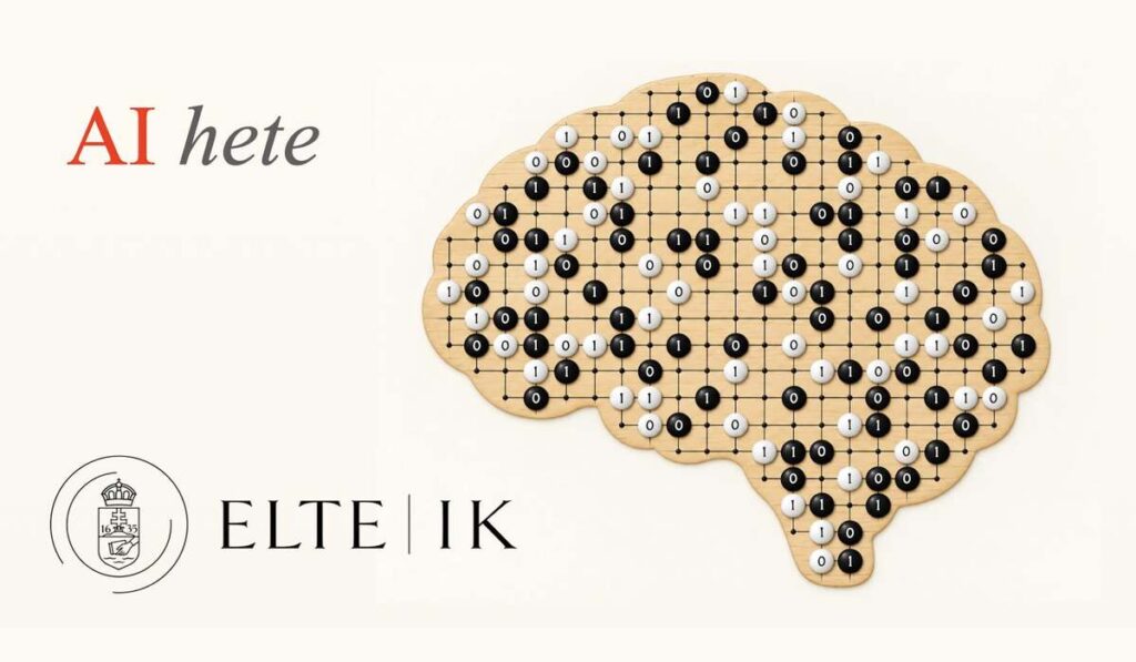 Az ELTE Informatikai Kar AI hete grafikája, go-táblából formált aggyal.